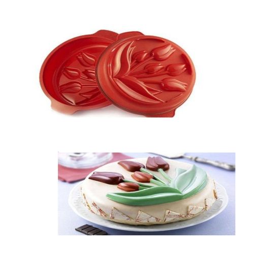 Forma Silicone Bolo Torta Decorativa 25cm Tulipa Silikomart