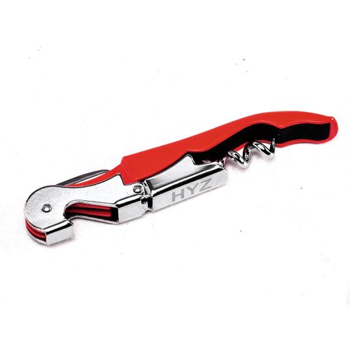 Saca Rolhas Inox Vinho Garrafa Manual Tradicional Vermelho