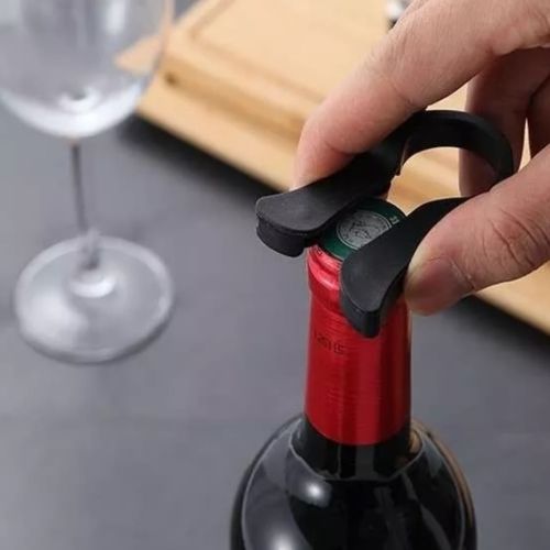 Abridor Corta Lacre de Vinhos Fácil Sommelier Preto Prana