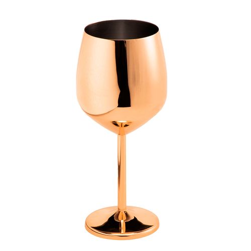 Taça Metalizada Vinho Drink Gyn Festa Buffet  Gold Rosé 500ml