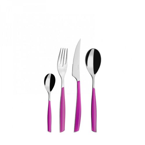 Faqueiro Jogo Talheres Roxo 24 peças Cozinha Roxo Glamour Bugatti