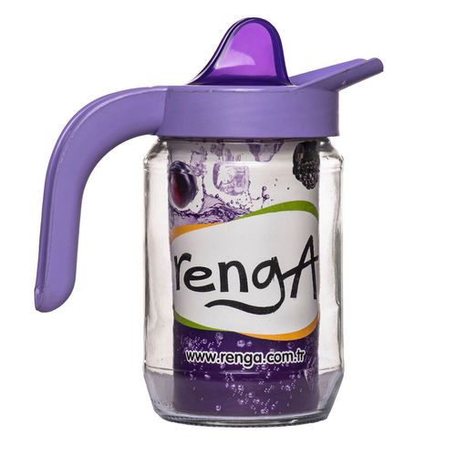 Jarra com Tampa e Alça 720ml Bebida Suco Prática Lilás Renga