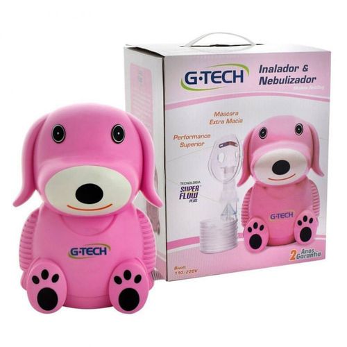 Inalador Nebulizador G-Tech NebDog Bivolt - Rosa