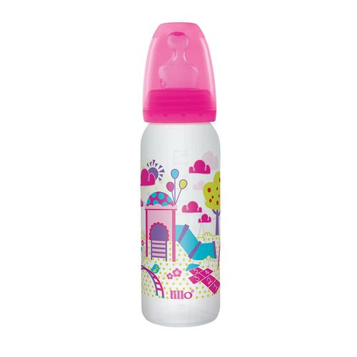 Mamadeira Lillo Divertida Silicone Rosa 240ml
