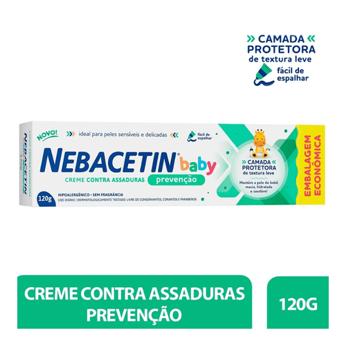 Creme para Assaduras Nebacetin Baby Prevenção 120g
