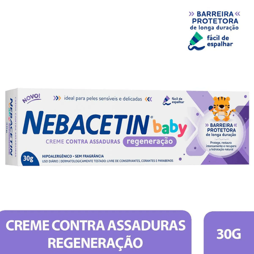 Creme para Assaduras Nebacetin Baby Regeneração 30g