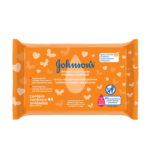 Lenço Johnson'S Baby Limpeza E Suavidade 44 unidades