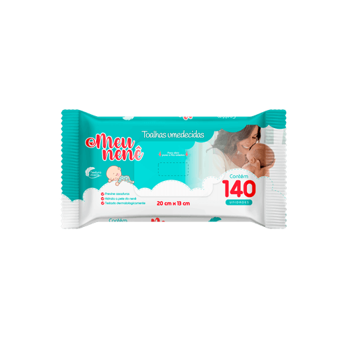 Toalhas Umedecidas Meu Nenê com 140 Unidades