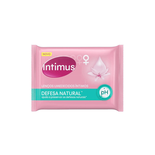 Lenço Umedecido Íntimos Defesas Naturais Sem Perfume com 16 Unidades