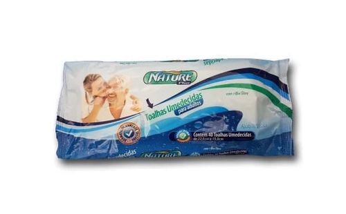 Toalha Umedecida Nature Adulto com 40 unidades