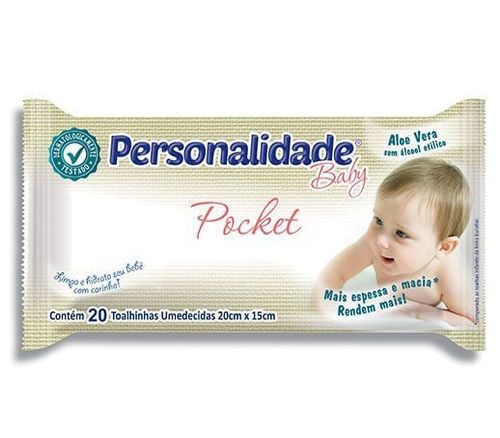 Toalhas Umedecidas Baby Personalidade com 20 unidades