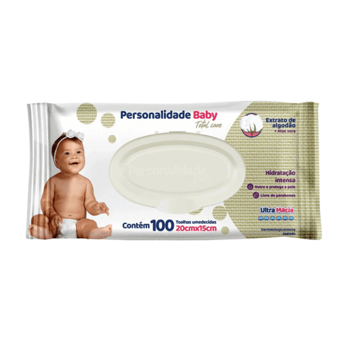 Toalhas Umedecidas Personalidade Baby com 100 unidades