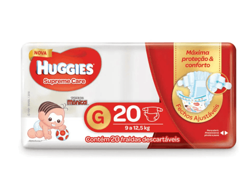Fralda Huggies Supreme Care G com 20 unidades
