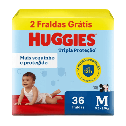 Fralda Huggies Tripla Proteção Meguinha M 36 unidades