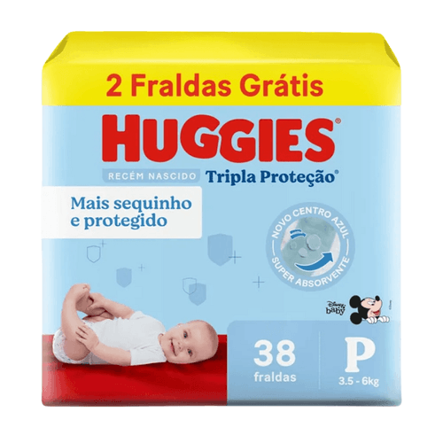 Fralda Huggies Tripla Proteção Meguinha P 38 unidades