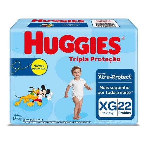 Fralda Huggies Disney Tripla Proteção Jumbo xg com 22 Unidades