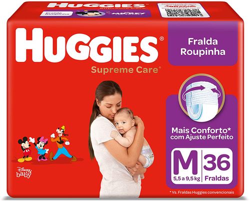 Fralda Huggies Roupinha Supreme Care Disney Jumbinho Tamanho M com 36 Unidades