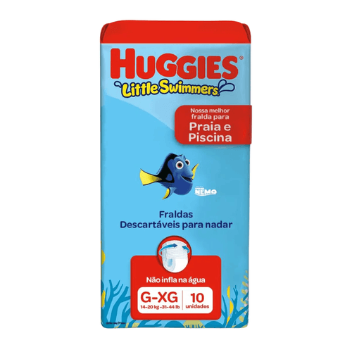Fralda Descartável Huggies Little Swimmers Praia e Piscina Tamanho G/XG com 10 unidades
