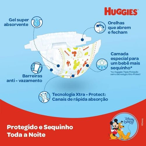 Fralda HuGGies Disney Tripla Protecao Jumbo P com 32 unidades