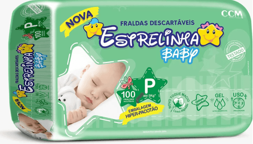 Fralda Estrelinha Hiper P C/100 Unidades
