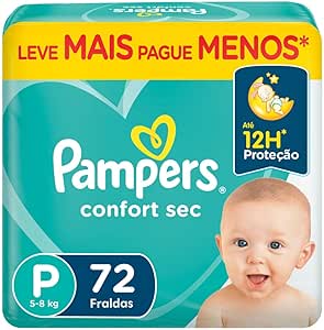 Fralda Pampers Confort Sec Fortbag P com 72 unidades
