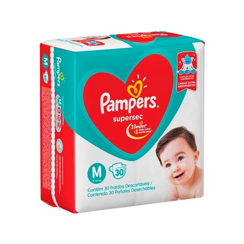 Fralda Pampers Supersec Mega M com 30 Unidades