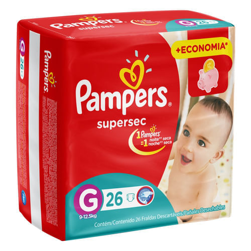 Fralda Pampers Supersec Mega G com 26 Unidades