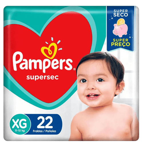 Fralda Pampers Supersec Mega XG com 22 unidades