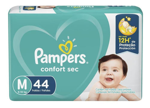Fralda Pampers Confortsec Mega M 44 unidades