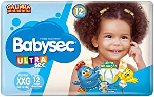 Fralda Babysec Ultrasec Jumbinho Galinha Pintadinha XXG com 12 unidades