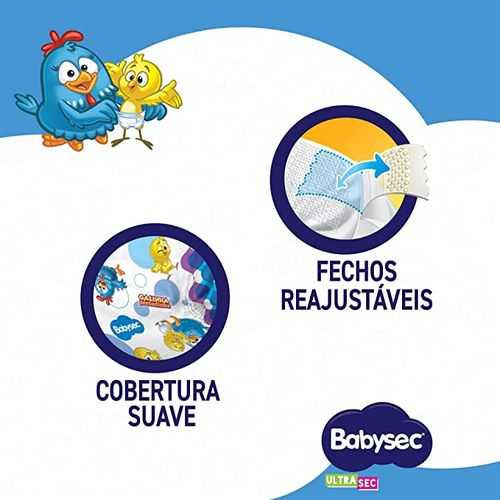 Fralda Babysec Ultrasec Mega Galinha Pintadinha XG com 30 unidades