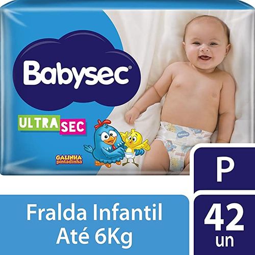 Fralda Babysec Ultrasec Mega Galinha Pintadinha P com 42 unidades