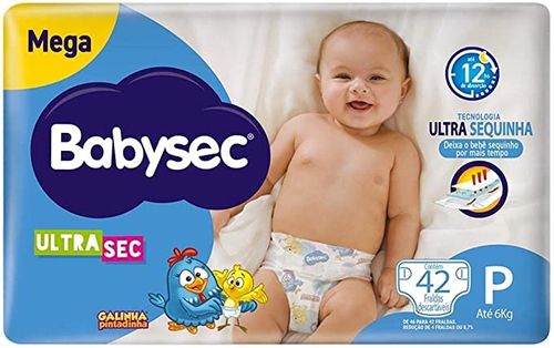 Fralda Babysec Ultrasec Mega Galinha Pintadinha P com 42 unidades