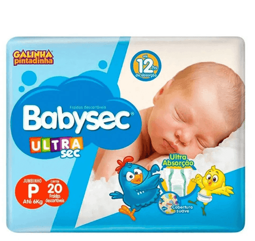 Fralda Babysec Ultrasec Jumbinho Galinha Pintadinha P com 20 unidades