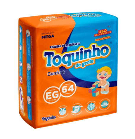 Fralda Toquinho de Gente Eg com 64 unidades