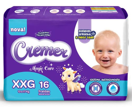 Fralda Cremer Magic Care Jumbo XXG com 16 unidades