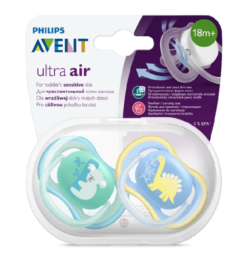 Chupeta Philips Avent Ultra Air +18 Meses Azul e Verde com 2 unidades