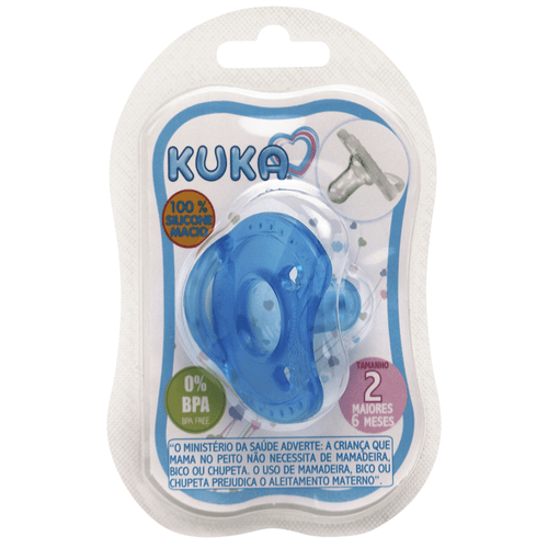 Chupeta Kuka Silicone Soft Comfort Tamanho 2 Azul