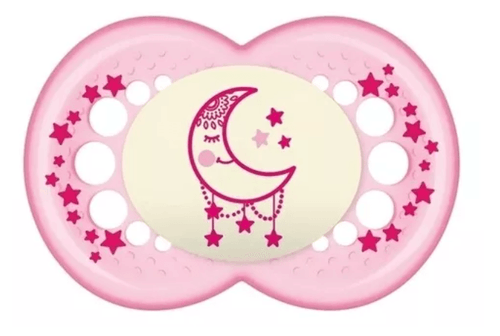 Chupeta Mam Night 6+ meses Rosa com 1 Unidade (Diversas Estampas)