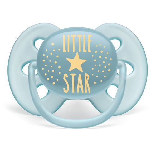 Chupeta Philips Avent Ultra Soft Decorada 6-18 Meses Azul Hello Star