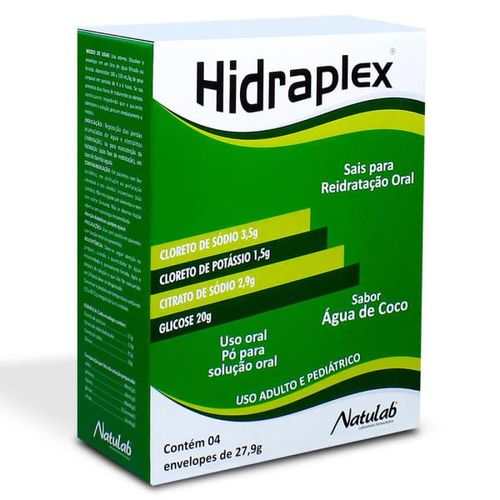 Sais Para Reidratação Hidraplex Sabor Água de Coco com 4 Env