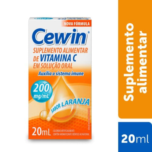 Vitamina C Cewin 200Mg/Ml Solução Oral Gotas 20Ml Sabor Laranja