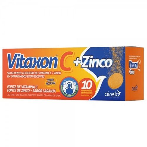 Vitamina c + Zinco Vitaxon C com 10 Cmprimidos Efervescentes Airela 35G