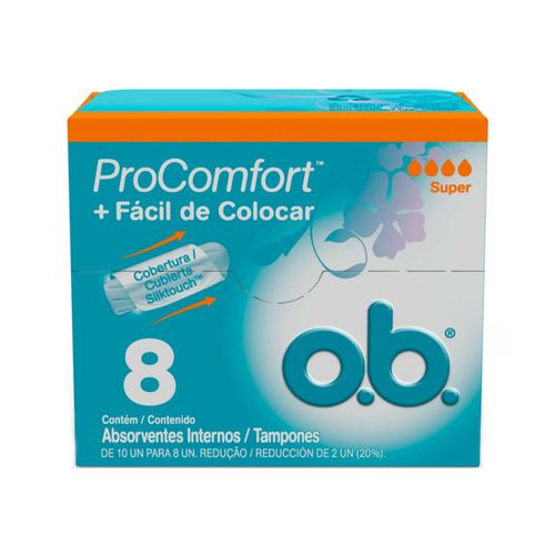 Absorvente Interno O.B. Sempre Livre Procomfort Super 8 unidades