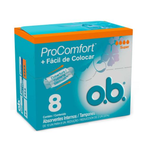 Absorvente Interno O.B. Sempre Livre Procomfort Super 8 unidades