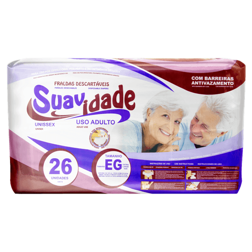 Fralda Geriátrica Suavidade Mega EG com 26 Unidades