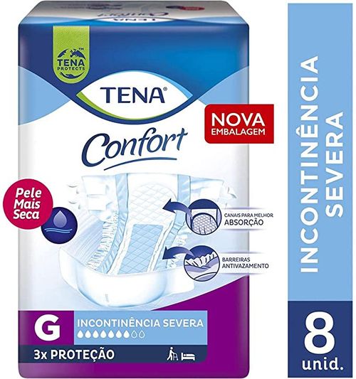 Fralda Geriatrica Tena Confort G Com 8 unidades