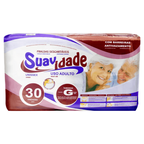 Fralda Geriátrica Suavidade Mega G com 30 Unidades