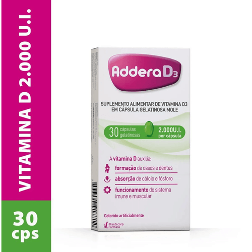 Addera D3 (Vitamina D3 2.000UI) com 30 capsulas