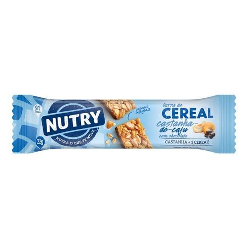 Barra de Cereal Nutry Castanha de Caju Com Chocolate com 22g